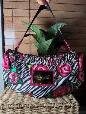 Betseyville Pink Floral Zebra-Print Shoulder Bag by Betseyville